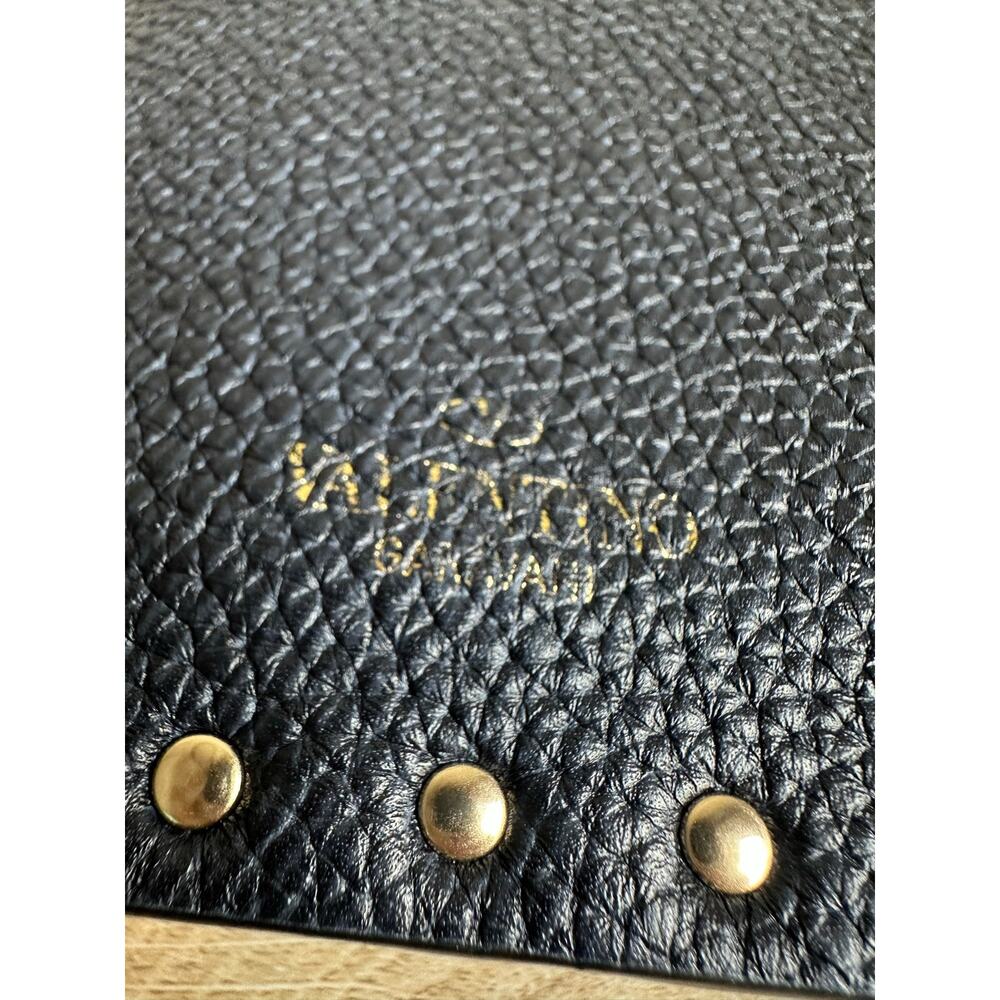 Valentino Rockstud Small Pebbled Leather Clutch Pouch Black - Picture 6 of 14